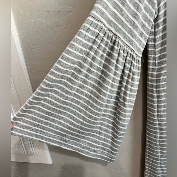 Lou and Grey Signature Soft Gray and White Striped Dress, size Medium - Picture 3 of 7